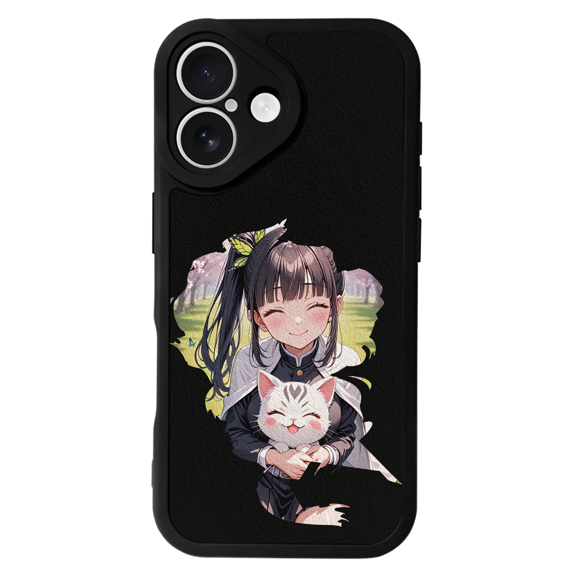 鬼滅の刃 グッズ,栗花落 カナヲ - IPhone 16シリーズ対応 ・ シリコンスマホケース ・ レザー調 ・ 高精度フィット ・ 耐衝撃 ・ ワイヤレス充電対応 ・ 精密カット